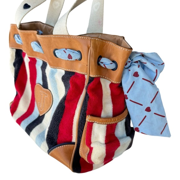 Juicy Couture Terry Cloth S.S Daydreamer Purse Bag Y2K Vintage Sailor striped - Picture 8 of 11